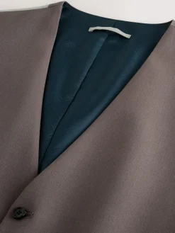 Next Regular Fit Motionflex Stretch Waistcoat Light Brown