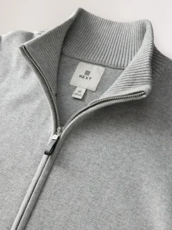 Next N.Premium Regular Fit 100% Cotton Premium Zip-Through Cardigan^ Knitwear|Knitwear