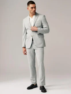 Next Regular Fit Motionflex Stretch Suit Jacket^ Grey Suits