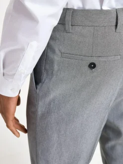 Next Light Grey Regular Fit Stretch Smart Trousers^ Nightwear|Pants & Chinos