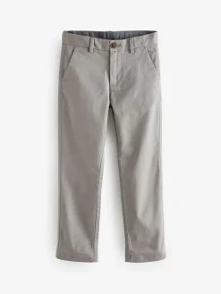 Next Light Grey Regular Fit Stretch Chino Trousers (3-17yrs)^BOY Joggers|Pants & Chinos