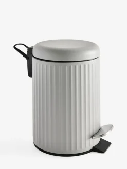 Next Light Grey Rib Soft Close 3 Litre Pedal Bin^ Bathroom Accessories
