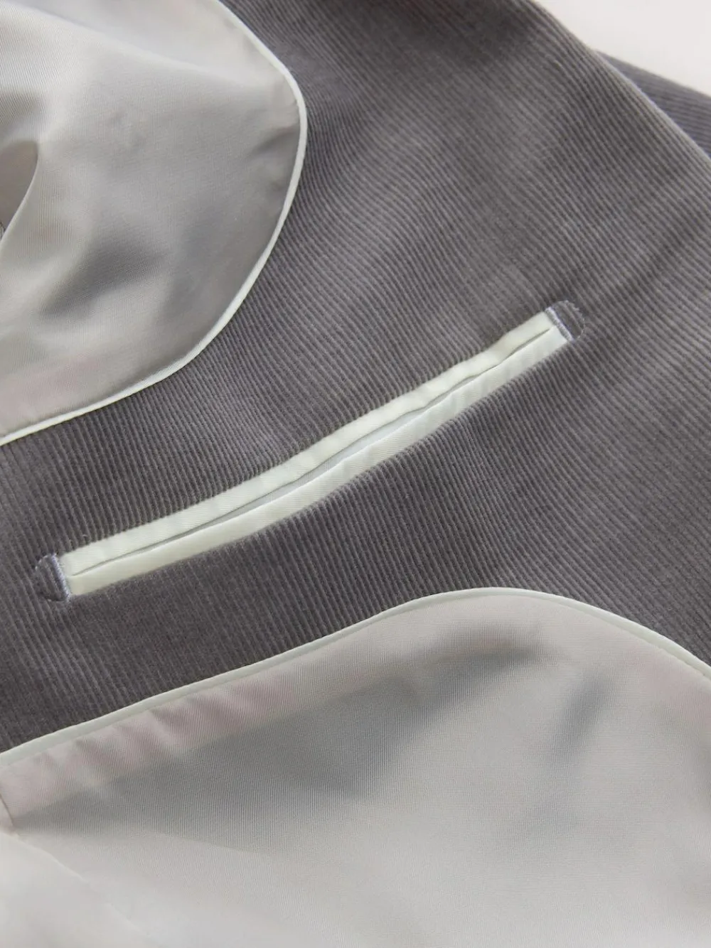 Discount Next Slim Fit Corduroy Suit Jacket Light Grey