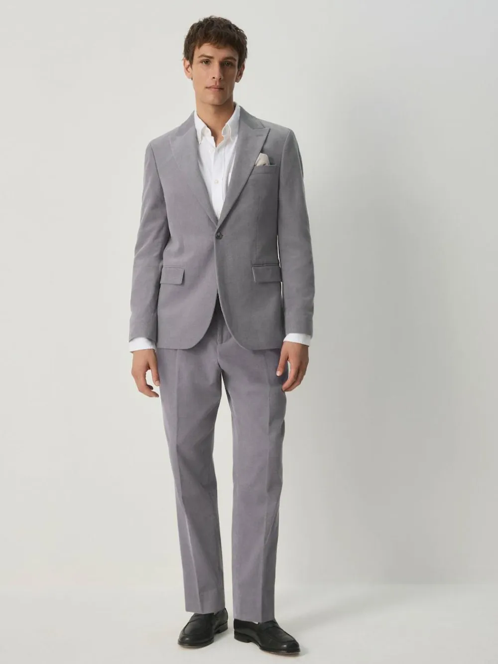 Discount Next Slim Fit Corduroy Suit Jacket Light Grey