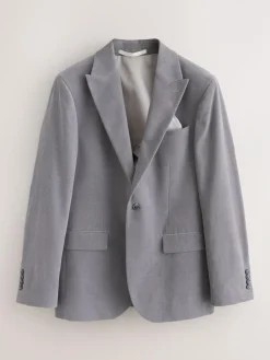 Discount Next Slim Fit Corduroy Suit Jacket Light Grey