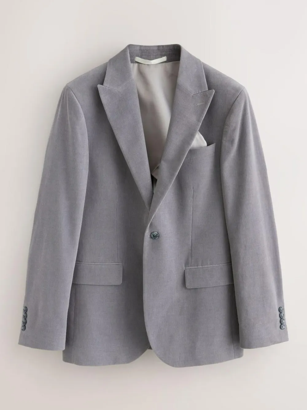 Discount Next Slim Fit Corduroy Suit Jacket Light Grey