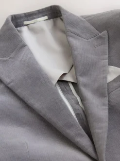 Discount Next Slim Fit Corduroy Suit Jacket Light Grey