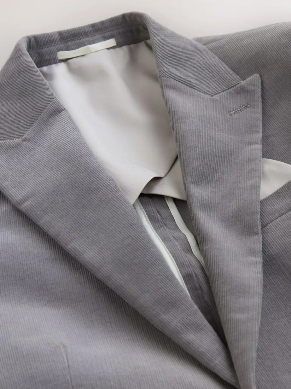 Discount Next Slim Fit Corduroy Suit Jacket Light Grey