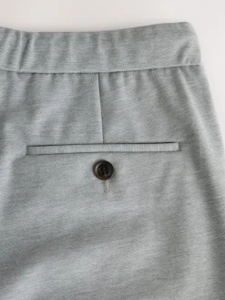 Hot Next Slim Fit Smart Elasticated Waistband Trousers With Wool Content Light Grey