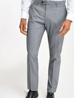 Next Light Grey Slim Fit Stretch Smart Trousers^ Pants & Chinos