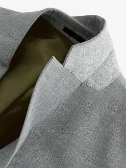 Outlet Next Slim Fit Textured Wool Blend Suit Jacket Light Grey