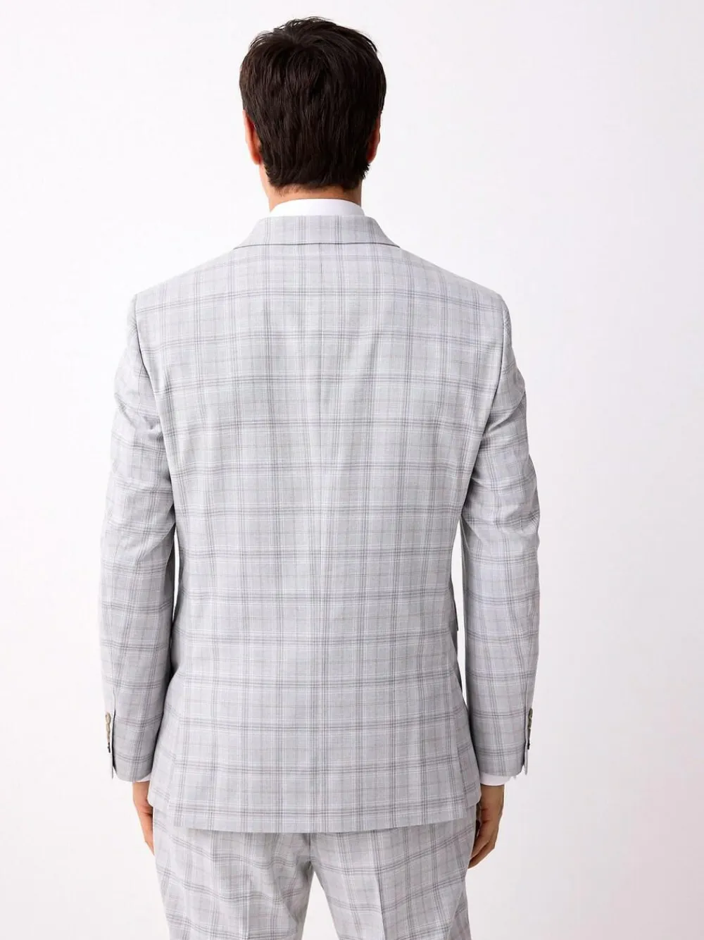 Next Light Grey Tailored Fit Check Suit Jacket^ Grey Suits