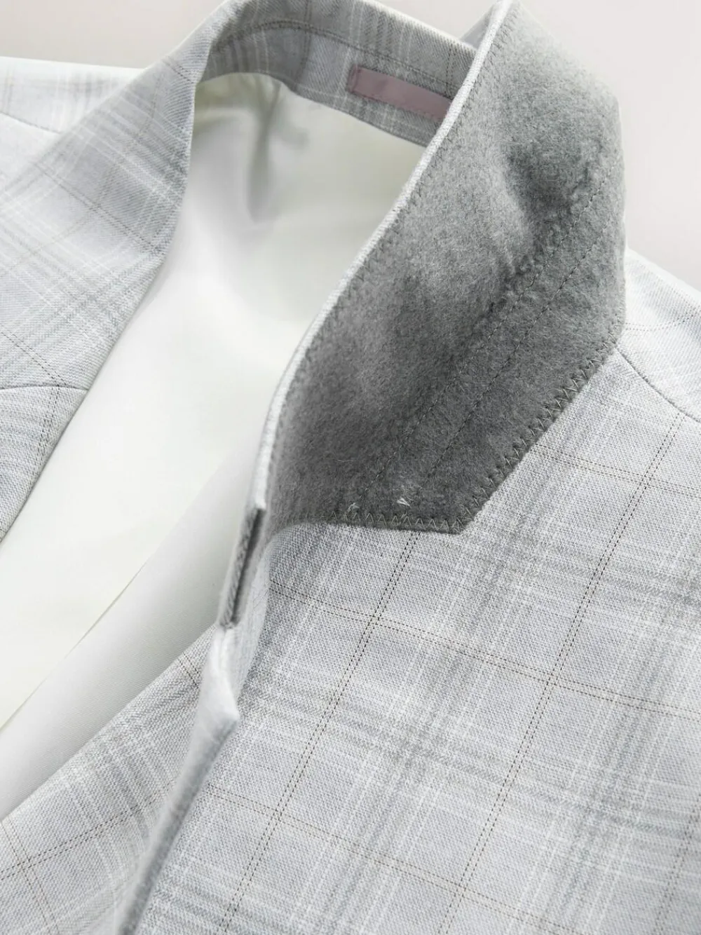 Next Light Grey Tailored Fit Check Suit Jacket^ Grey Suits