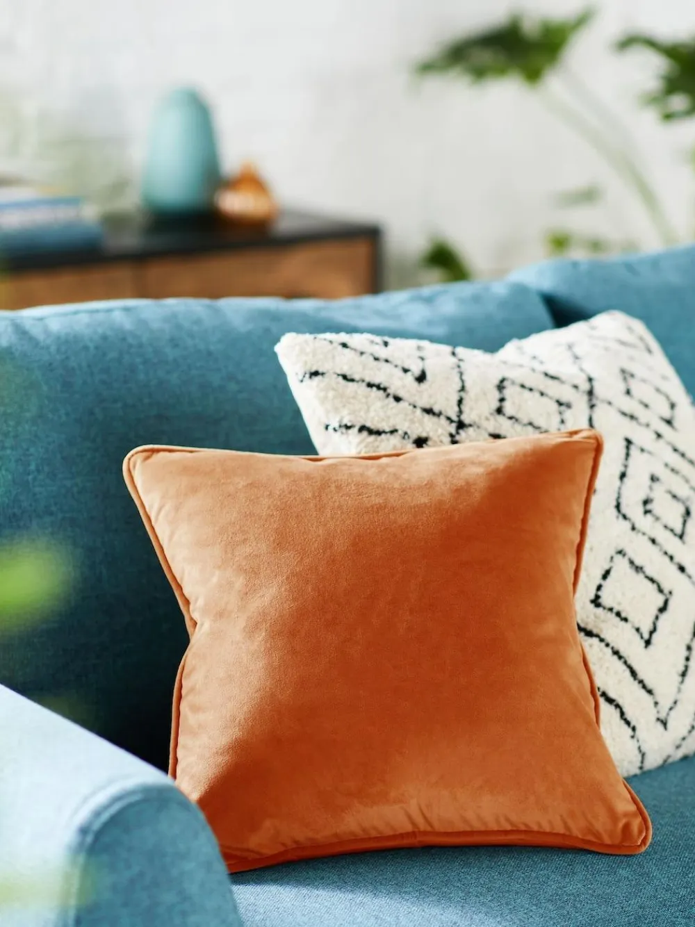 Best Next Light Orange 43 x 43cm Matte Velvet Cushion