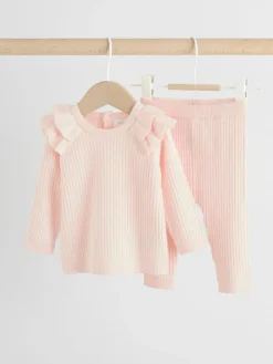 Hot Next Light Pink Baby Knitted Jumper and Leggings Set 2 Piece (0mths-3yrs)