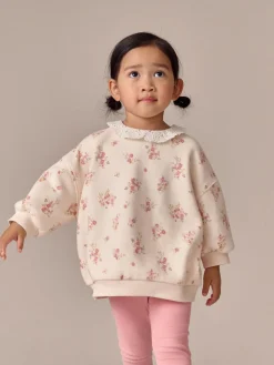 Next Light Pink Ditsy Floral Collar Sweatshirt and Leggings Set (3mths-7yrs)^ Sweatshirts & Hoodies|Sets & Co-Ords