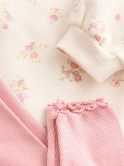 Next Light Pink Ditsy Floral Collar Sweatshirt and Leggings Set (3mths-7yrs)^ Sweatshirts & Hoodies|Sets & Co-Ords