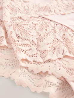 Next Light Pink High Waist High Leg Ultimate Comfort Lace Knickers 2 Pack