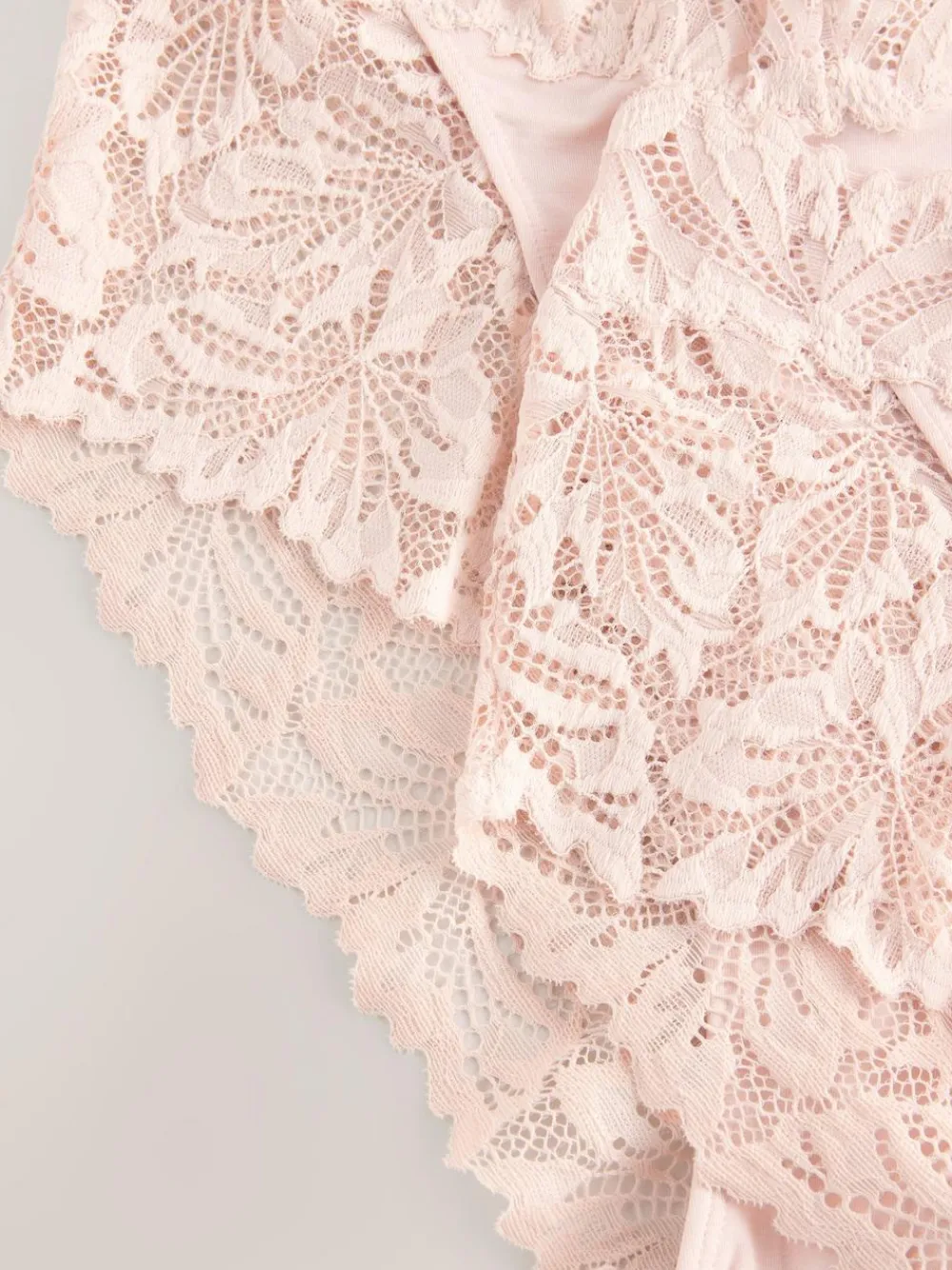 Next Light Pink High Waist High Leg Ultimate Comfort Lace Knickers 2 Pack