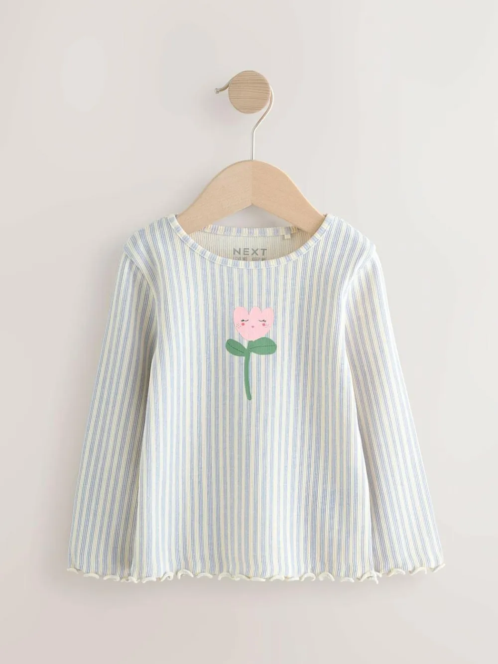 Outlet Next Light Pink Ribbed Long Sleeve Tops 5 Pack (3mths-7yrs)