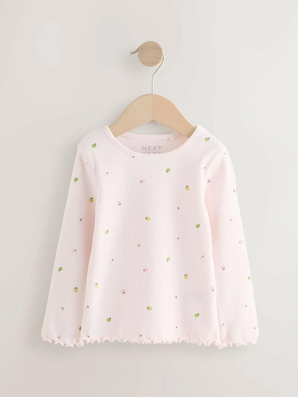 Outlet Next Light Pink Ribbed Long Sleeve Tops 5 Pack (3mths-7yrs)