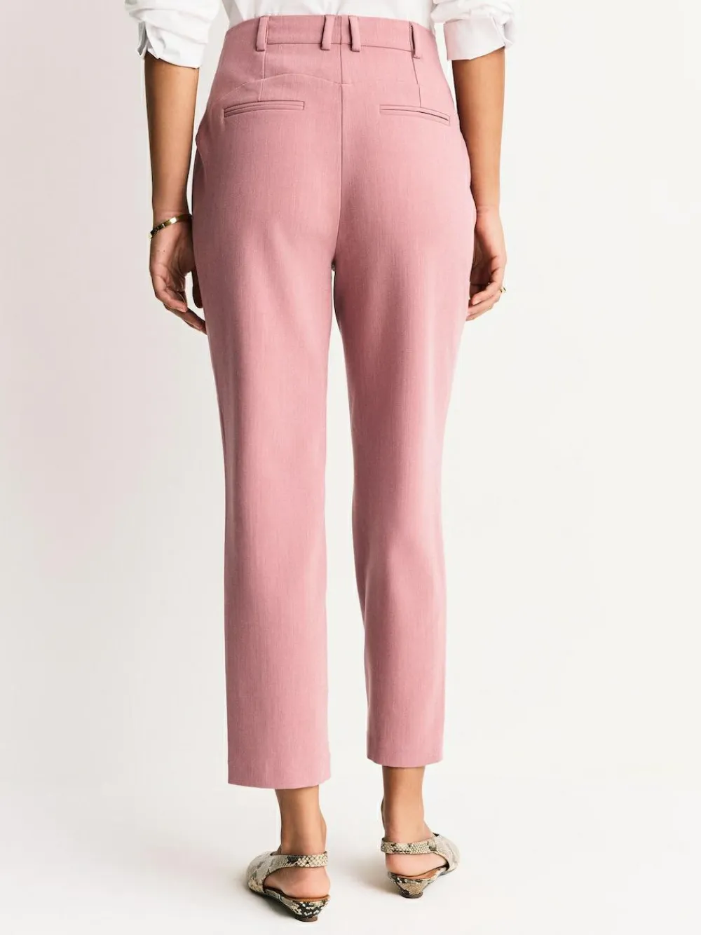 Online Next Light Pink Sculpting Tailored Slim Trousers
