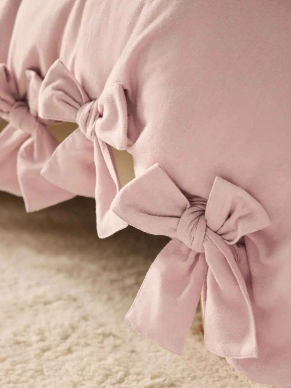 Outlet Next Supersoft 100% Brushed Cotton Duvet Cover Bow Tie Edge and Pillowcase Set Light Pink