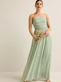 Clearance Next Light Sage Green Mesh Multiway Wedding Guest Bridesmaid Maxi Dress
