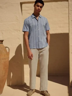 Next Regular Fit Cotton Linen Twill Chino Trousers^ Pants & Chinos