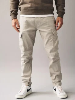 Discount Next Light Stone Slim Fit Cotton Stretch Cargo Trousers