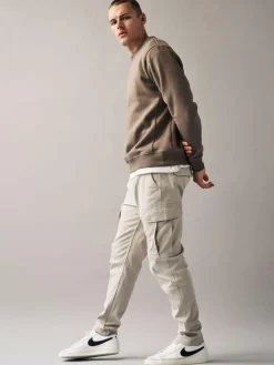 Discount Next Light Stone Slim Fit Cotton Stretch Cargo Trousers