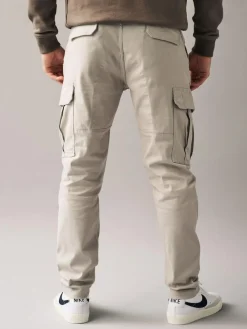Discount Next Light Stone Slim Fit Cotton Stretch Cargo Trousers