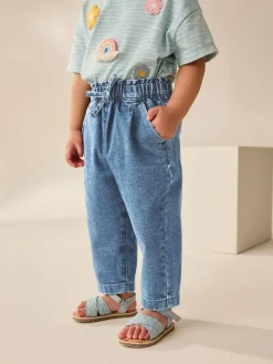 New Next Tie Waist Jeans (3mths-7yrs) Light Wash