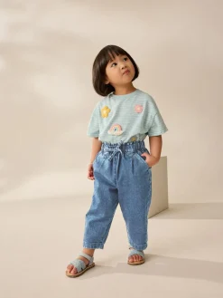 New Next Tie Waist Jeans (3mths-7yrs) Light Wash