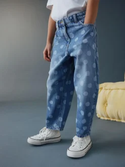 Next Lightwash Polka Dot Barrel Jeans (3-16yrs)^ Jeans