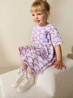 Best Next Lilac Bunny Jersey Dress (3mths-7yrs)