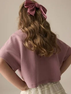 Clearance Next Boxy Bows T-Shirt (3-16yrs) Lilac Purple