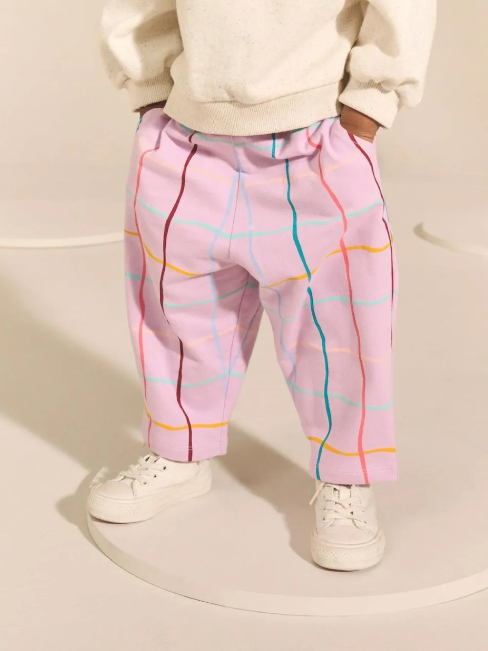 Next Lilac Purple Check Textured Barrel Leg Trousers (3mths-7yrs)^ Baby Winter Clothing|Pants & Leggings