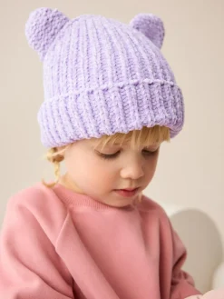 Clearance Next 3D Ear Beanie (3mths-10yrs) Lilac Purple