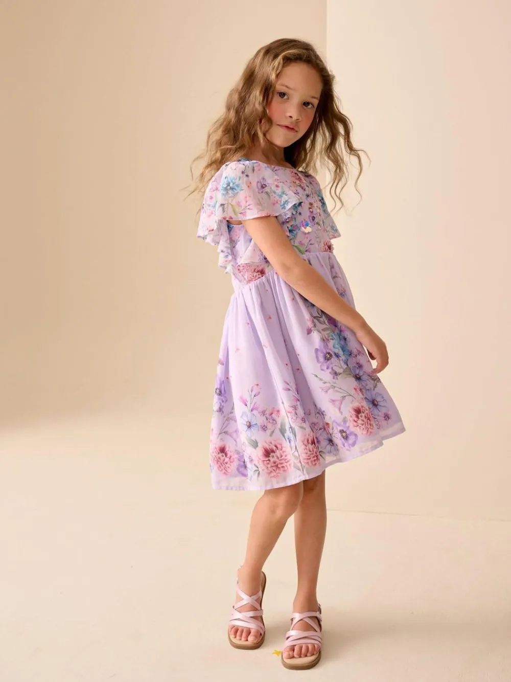 Hot Next Embellished Occasion Dress (3-16yrs) Lilac Purple