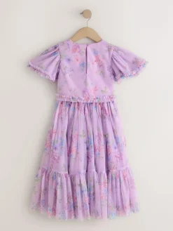 Next Lilac Purple Floral Embellished Top and Skirt Lehenga Set (3-16yrs)^ Shorts & Skirts