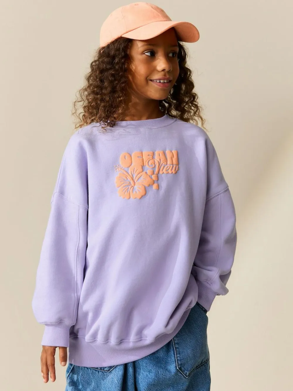 Online Next Sweatshirt (3-16yrs) Lilac Purple Flower