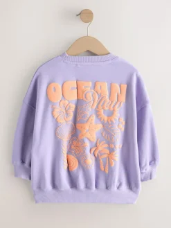 Online Next Sweatshirt (3-16yrs) Lilac Purple Flower