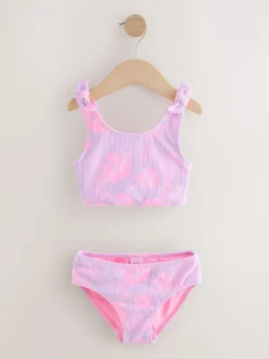 New Next Bikini (3-16yrs) Lilac Purple Hibiscus Crinkle