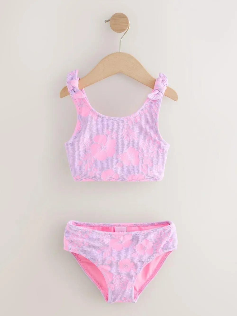New Next Bikini (3-16yrs) Lilac Purple Hibiscus Crinkle