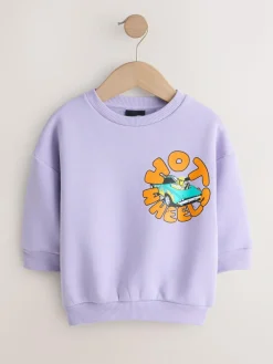 Next Lilac Purple Hot Wheels Crew Neck Sweatshirt (9mths-8yrs)^BOY Sweatshirts & Hoodies|Newborn Clothing