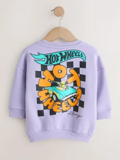 Next Lilac Purple Hot Wheels Crew Neck Sweatshirt (9mths-8yrs)^BOY Sweatshirts & Hoodies|Newborn Clothing