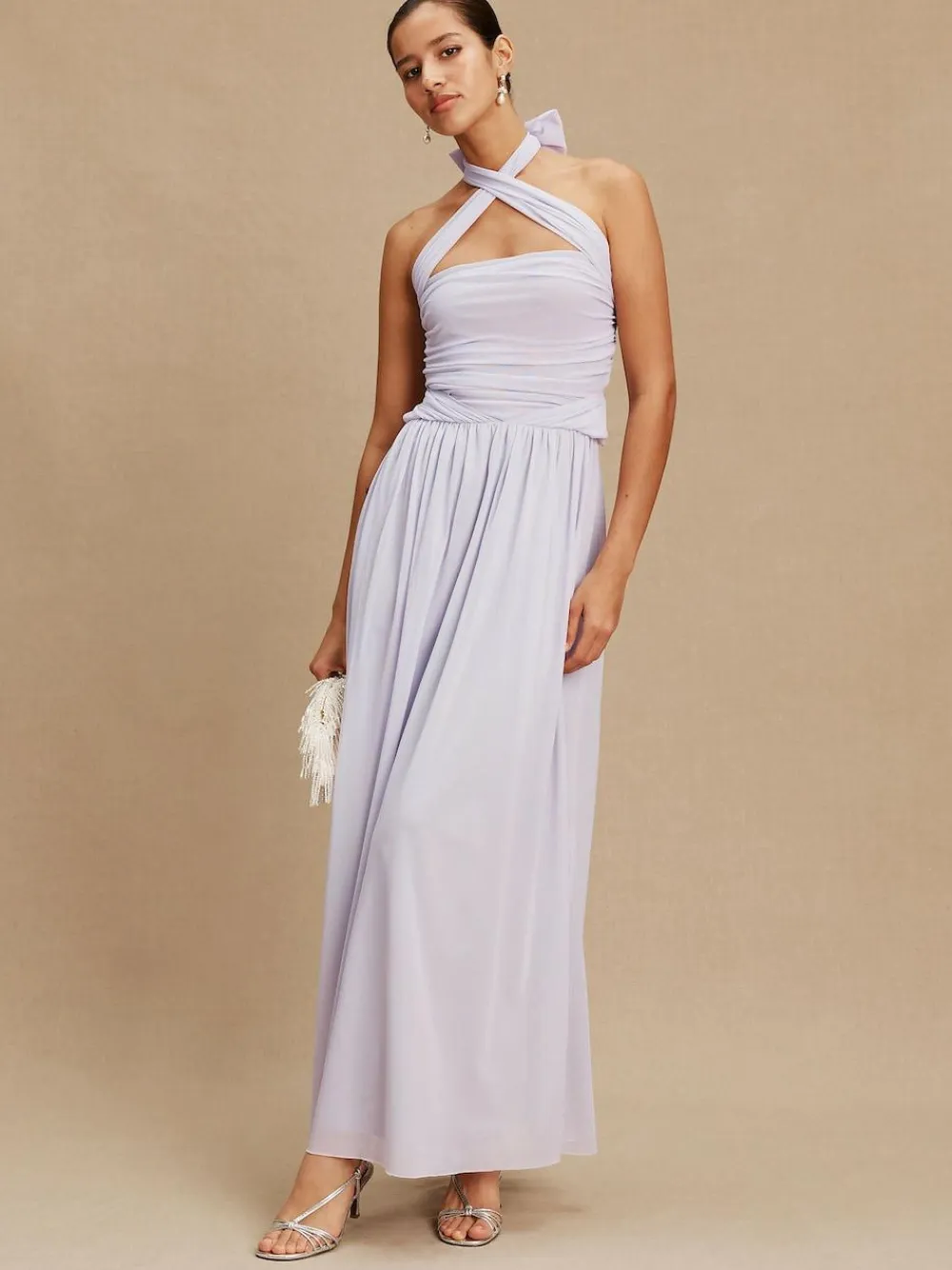 Sale Next Lilac Purple Mesh Multiway Wedding Guest Bridesmaid Maxi Dress