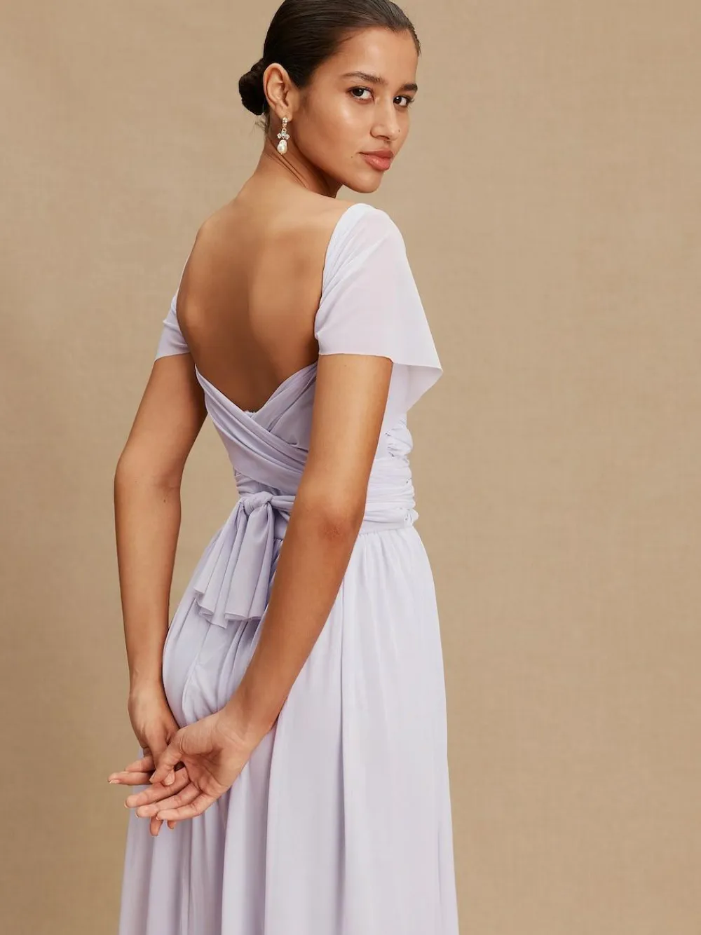 Sale Next Lilac Purple Mesh Multiway Wedding Guest Bridesmaid Maxi Dress