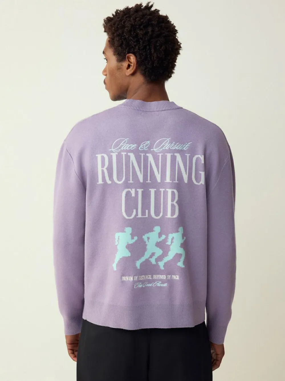 Clearance Next Lilac Purple N.Premium Relaxed Fit Mid Weight Running Club Graphic Crew Neck Jumper
